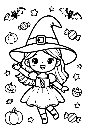 Kostenlose Hexe zum Ausdrucken für Kinder