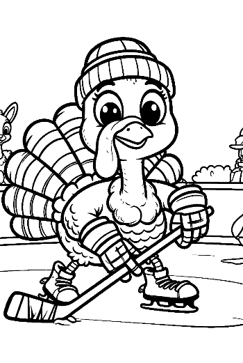 Cute Turkey Coloring Page Printable