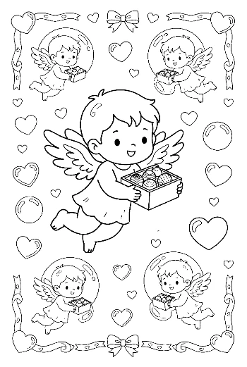 Easy Hearts Cupids Printable