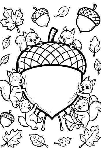 Cute Leaves Acorns Printable