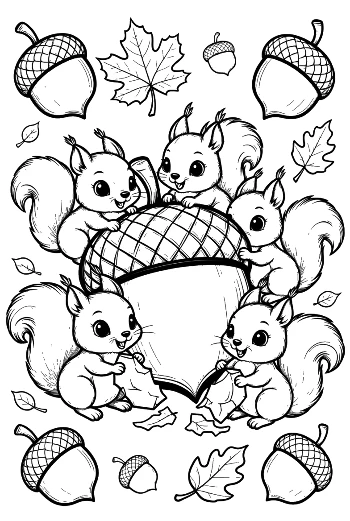 Cute Leaves and Acorns Printable