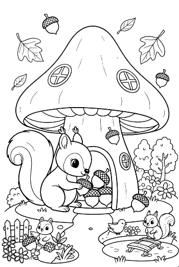 Leaves Acorns for Kids Printable
