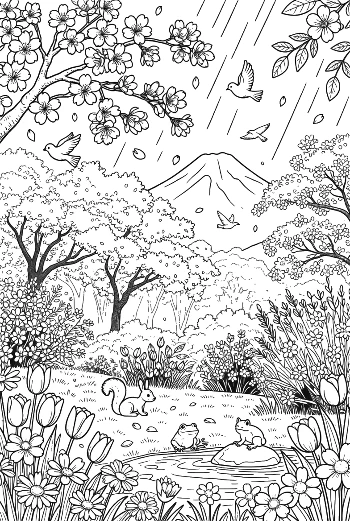 Flowers Rain Printable