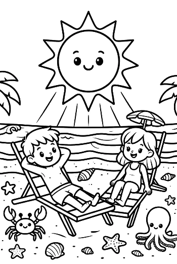 Beach Sun for Kids Printable
