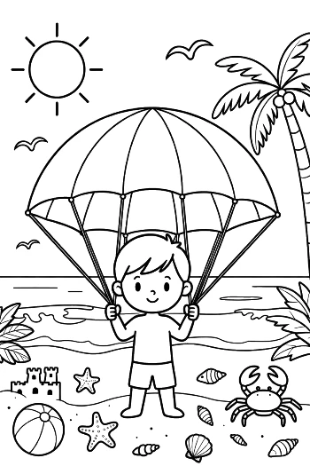 Cute Beach Sun to Color Printable