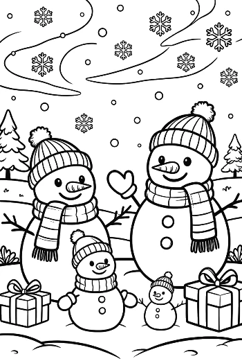 Download Snowman Snowflakes Printable