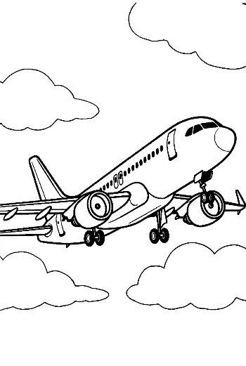 Airbus Passenger Plane Soaring Through Clouds