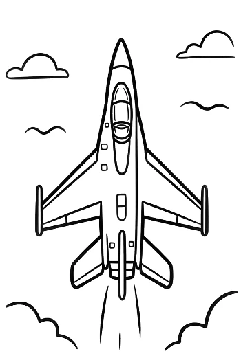 Detailed Military Aircraft Soaring High in the Sky Printable