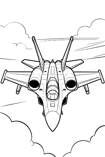 Dual Engine Air Superiority Fighter Jet Sketch for Kids Printable