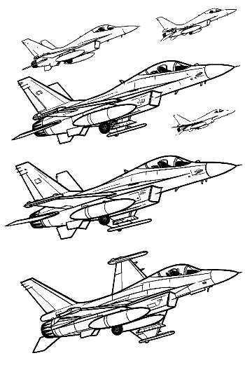 Dynamische Kampfjet-Umrisszeichnungen