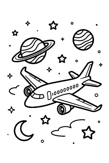 Easy Passenger Plane Coloring Sheet Printable