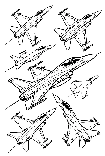 Fleet of F-16 Fighter Jets in Formation