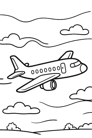 Jet Airliner Cruising High in the Stratosphere Printable