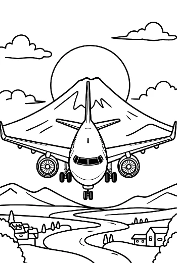Passenger Plane Coloring Page Printable