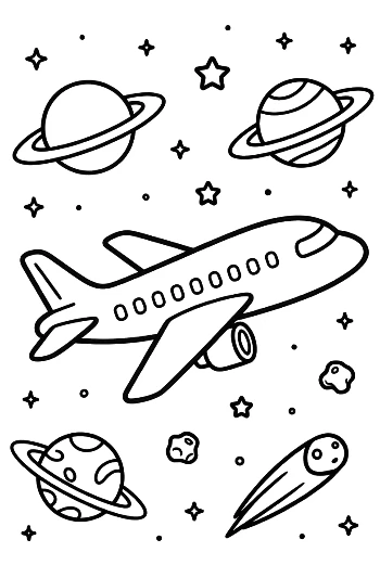 Passenger Plane Coloring Sheet Printable
