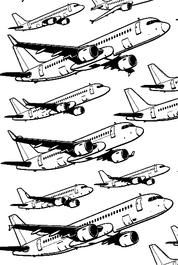Seamless Passenger Airplanes Pattern