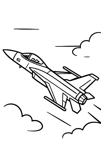 Twin-Engine Military Interceptor Jet in Mid-Air Printable