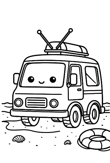 Cute Rescue Van for Kids Printable