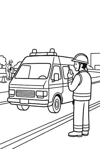 Easy Rescue Van Coloring Sheet Printable