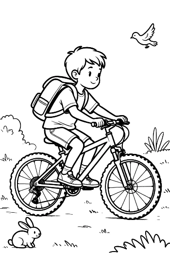 Cute Mountain Bike to Color Printable