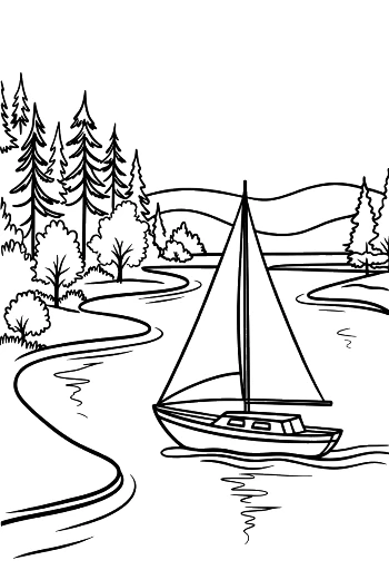 Download Sailboat to Color Printable