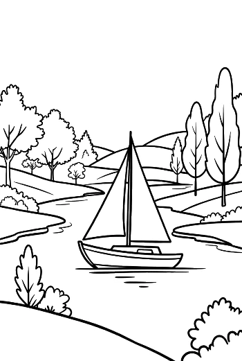 Free Sailboat Coloring Page Printable