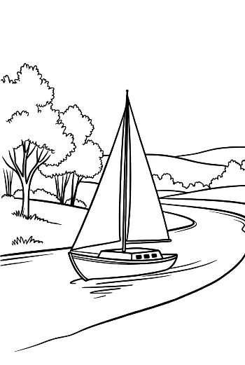 Free Sailboat Coloring Page Printable