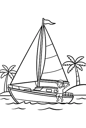 เรือใบขนาดใหญ่ล่องผ่านน้ำทะเลเขตร้อนกว้างใหญ่พิมพ์ได้