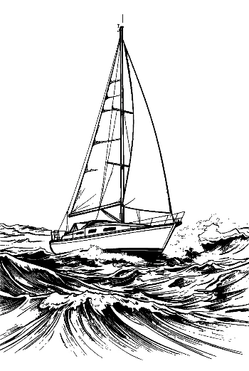 Sailboat Battling Stormy Seas