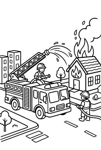 Download Fire Engine Coloring Page Printable