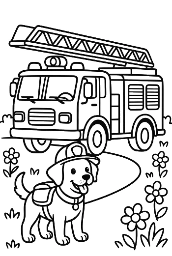 Easy Fire Engine for Kids Printable