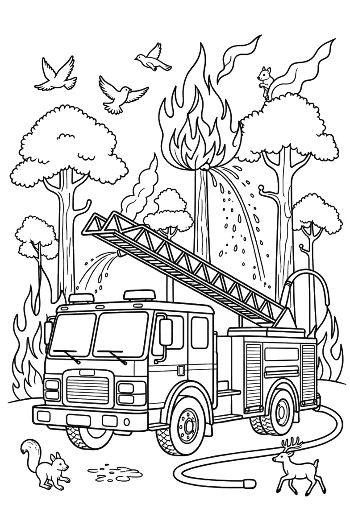 Fire Engine Coloring Page Printable