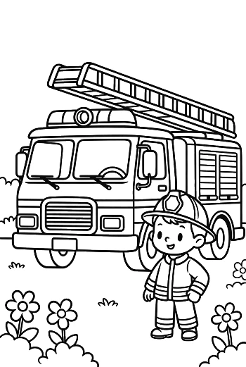 Fire Engine to Color Printable