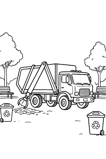 Easy Recycling Truck for Kids Printable