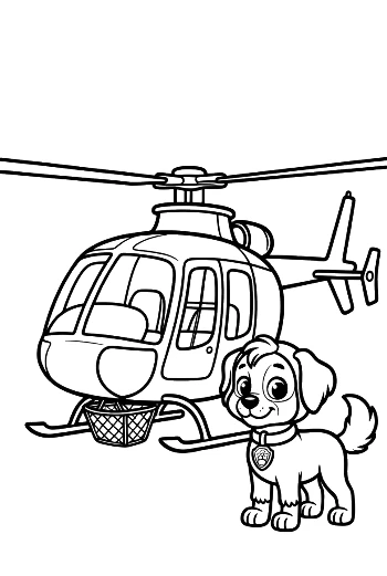 Braver Dog Pilot Ready for Helicopter Mission Printable