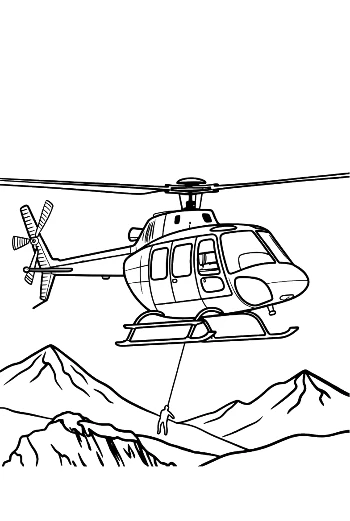 Mountain Rescue Mission with Emergency Chopper Printable
