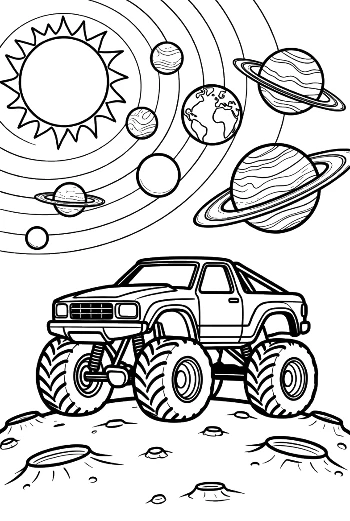 Big Wheels Vehicle Exploring Distant Galaxies Printable