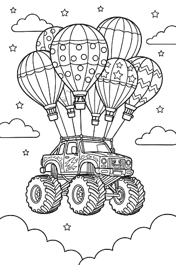 Free Big Wheels Coloring Sheet Printable