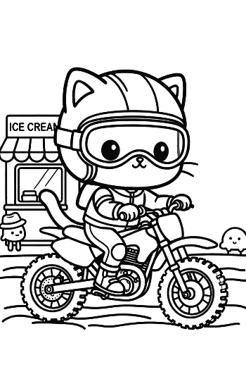 Easy Dirt Bike Coloring Sheet Printable