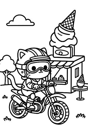 Easy Dirt Bike to Color Printable