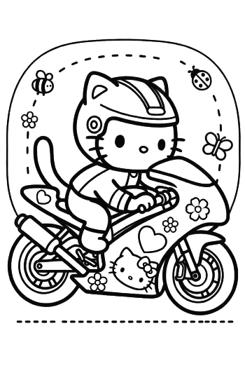 Easy Sport Bike to Color Printable