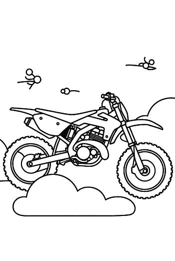 Freestyle Motocross Jump Action Scene Printable