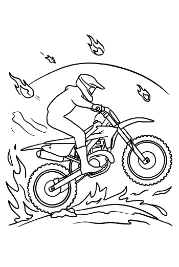 High-Speed Motocross Jump on Outdoor Track Printable