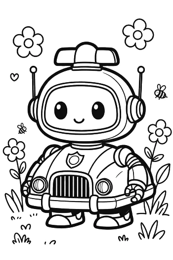 Cute Police Cruiser Coloring Sheet Printable