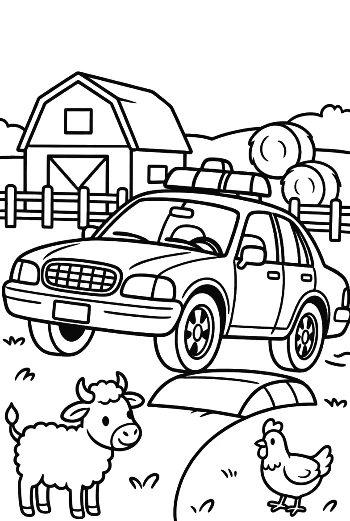 Easy Police Cruiser for Kids Printable