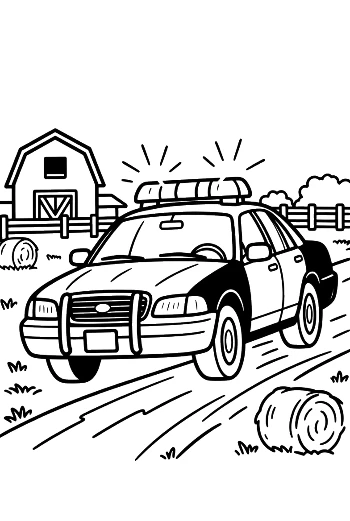 Law Enforcement Patrol on Rural Farm Land Printable