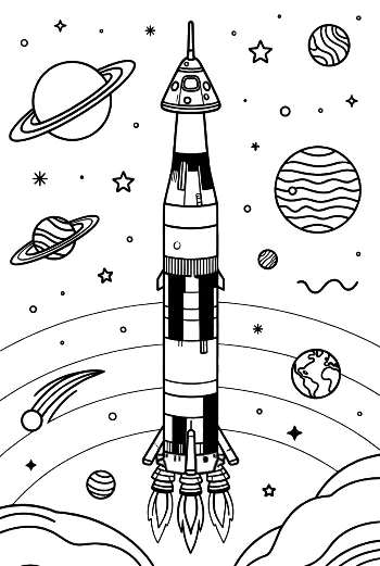 Easy Saturn V Printable