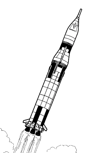 Saturn V Rocket Launching Skyward