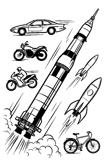 Saturn V Rocket Racing Vehicles