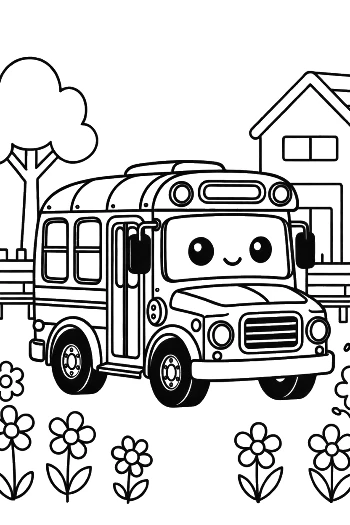 Cute Yellow Bus Printable